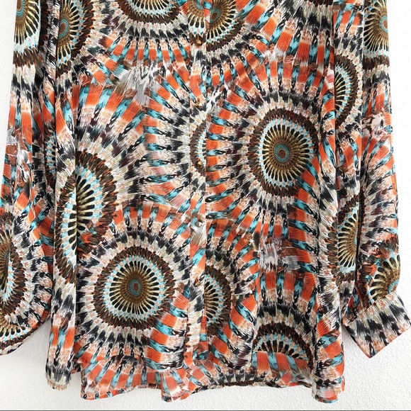 Dani Collection Colorful Patterned Top Sz Large - Picture 4 of 8